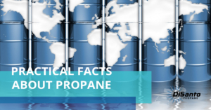 A blue globe with the words " practical facts about propane ".