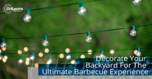 A string of lights with a the words " decorator backyard ultimate barbecue experience ".