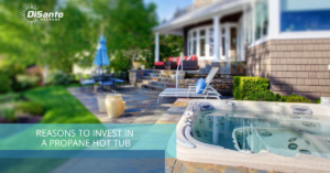 A blurry image of a pool and patio.