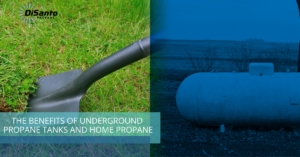 A picture of grass and ground with the words " new underground home and home propane ".