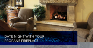 A living room with a fireplace and a chair