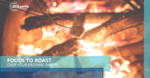 A fire with some type of roasting device