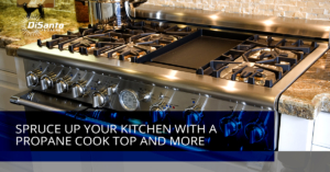 A cook top with two burners and a grill.