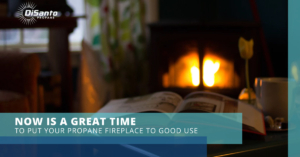A fireplace with the words " great time prepare fireplace to good use ".