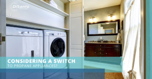 A bathroom with a washer and dryer in it