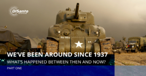 A tank with the words " men around since 1 9 3 7 " written on it.