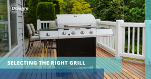 A grill on top of a wooden deck.