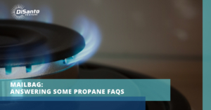 A gas burner with the text " some propane faqs ".